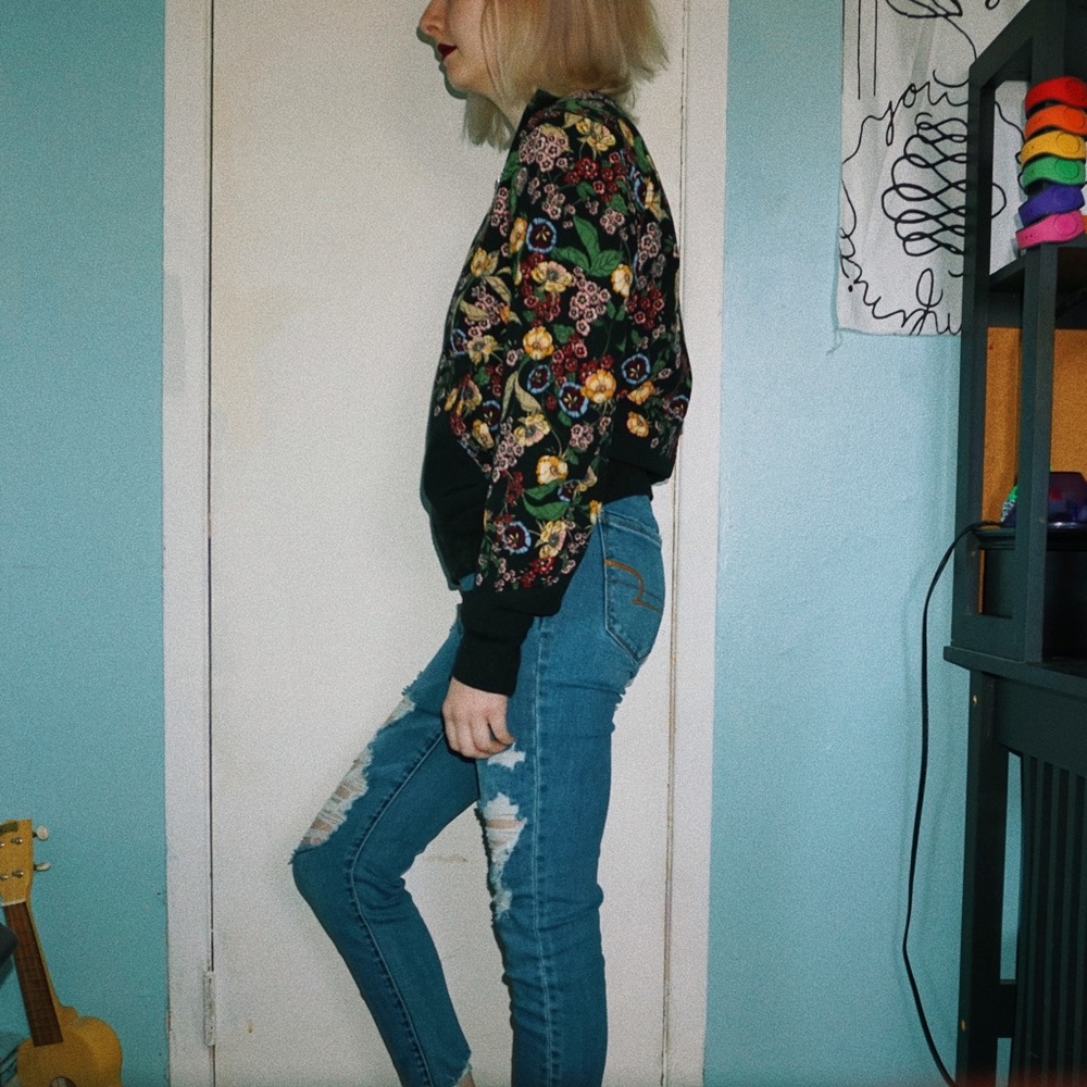Flower printer bomber jacket - Picture 8 of 8